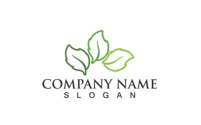 Foglia Verde Natura Linea Logo Vector V23
