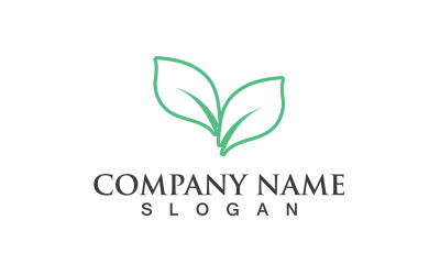 Foglia Verde Natura Linea Logo Vector V26