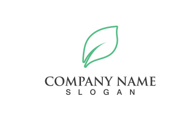 Foglia Verde Natura Linea Logo Vector V27