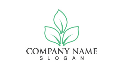 Foglia Verde Natura Linea Logo Vector V29