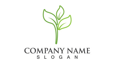 Foglia Verde Natura Linea Logo Vector V2