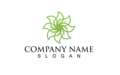 Foglia Verde Natura Linea Logo Vector V31