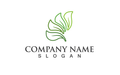 Foglia Verde Natura Linea Logo Vector V32