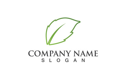 Foglia Verde Natura Linea Logo Vector V3