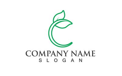 Foglia Verde Natura Linea Logo Vector V5