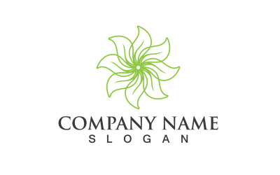 Foglia Verde Natura Linea Logo Vector V6