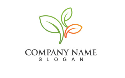 Leaf Green Nature Line Logo Vector V19