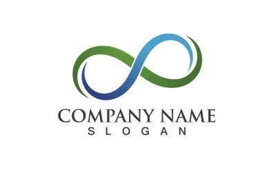 Logotipo de línea infinita y diseño de vectores de símbolos V14