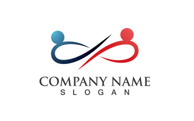 Logotipo de línea infinita y diseño de vectores de símbolos V16