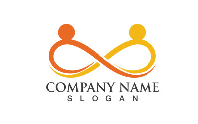 Logotipo de línea infinita y diseño de vectores de símbolos V3