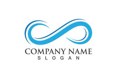 Logotipo de línea infinita y diseño de vectores de símbolos V4