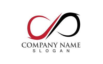 Logotipo de línea infinita y diseño de vectores de símbolos V5