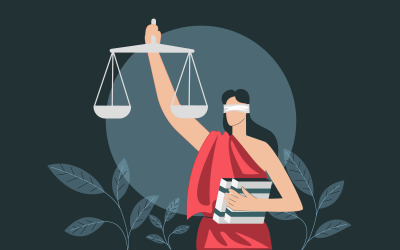 Wolna ilustracja koncepcja sprawiedliwości wektor