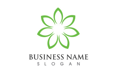 Leaf Green Decoration Flower Symbol Logo V11