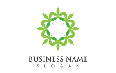 Leaf Green Decoration Flower Symbol Logo V9
