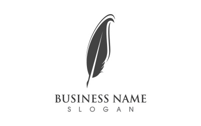 Penna Feather Scrivi Logo Vector Sign V1