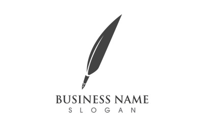 Penna Feather Scrivi Logo Vector Sign V3