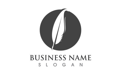 Penna Feather Scrivi Logo Vector Sign V5