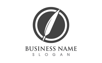 Penna Feather Scrivi Logo Vector Sign V6