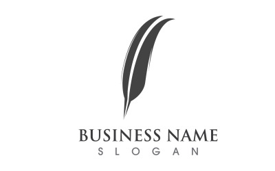 Penna Feather Scrivi Logo Vector Sign V7