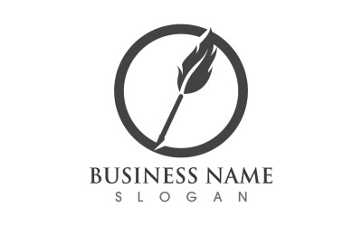 Penna Feather Scrivi Logo Vector Sign V8