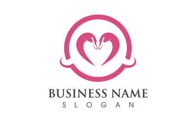 Swan Love Head Logo Vector Design V2