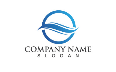 Logotipo y símbolo de onda de agua de playa V2
