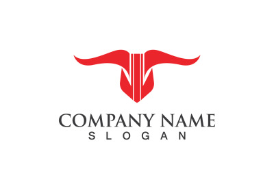 Diseño de vectores de logotipo de cabeza de cuerno de diablo V1
