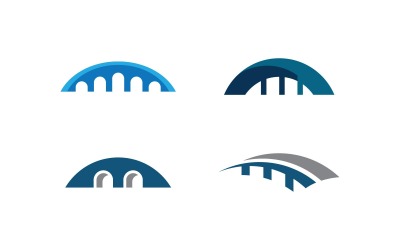 Icona di vettore del modello di progettazione di logo della costruzione del ponte V10