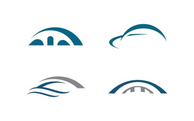 Icona di vettore del modello di progettazione di logo della costruzione del ponte V9