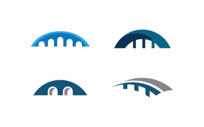 Icono de vector de plantilla de diseño de logotipo de construcción de puentes V10
