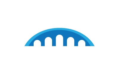 Köprü Binası Logo Tasarım Şablonu Vektör Simgesi V2
