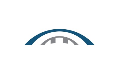 Modèle de conception de logo de construction de pont Icône vectorielle V5