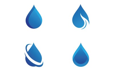 Su Damlası Logo Şablonu Vektör Çizim Tasarımı V9