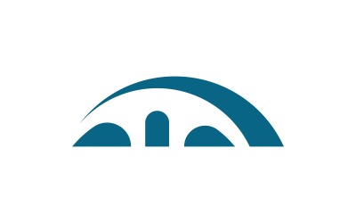 Szablon projektu logo budynku mostu wektor ikona V8
