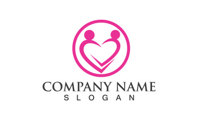 Przyjęcie Family Care Love Logo Vector V18