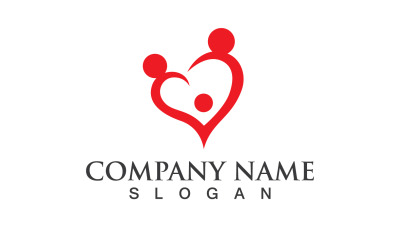 Przyjęcie Family Care Love Logo Vector V23
