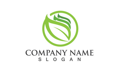 Foglia Eco Verde Natura Logo Vector Design V4