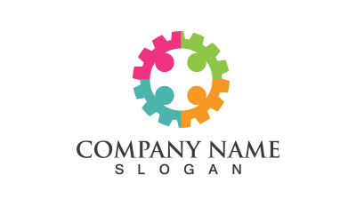 Groupe de personnes Communauté Social Logo Vector V2