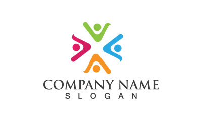 Groupe Personnes Communauté Social Logo Vector V9