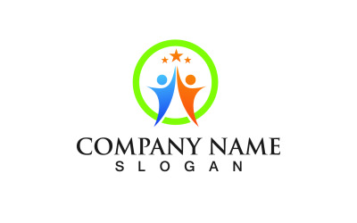 Les gens Star Success Business Logo Vector V2