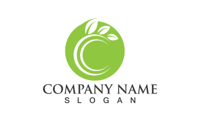 Liść Eco Green Natura Logo Vector Design V9