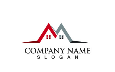 M Haus Anfangsbuchstabe Business Logo Vector V1
