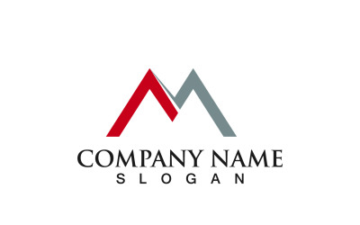 M Initial Letter Business Logo Vector V3