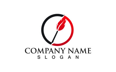 Pen Feather Vector Logo och Symbol Vector V13
