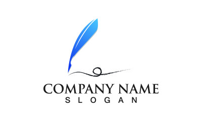 Pluma Pluma Vector Logo Y Símbolo Vector V12