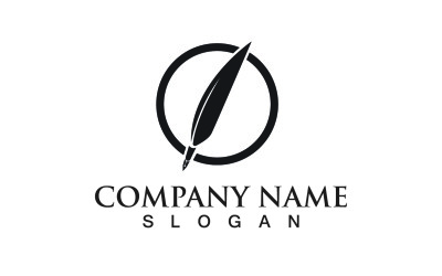 Pluma Pluma Vector Logo Y Símbolo Vector V7