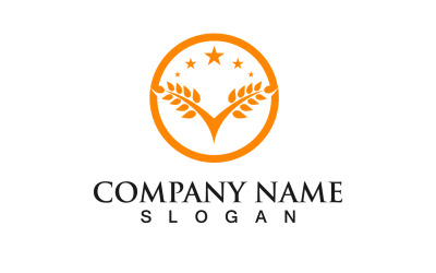Wheat Rice Food Health Logo Vector Design V7