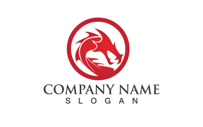 Dragon Head Red Logo And Symbol Vector V7