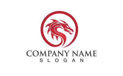 Dragon Head Red Logo I Symbol Vector V5